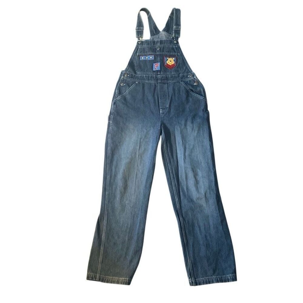 Vintage 90s Winnie the Pooh Denim Overalls Disney Small Blue Jean Carpenter y2k - Picture 12 of 12